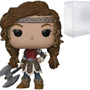 POP Movies : How to Train Your Dragon - Astrid with Axe #1791 Funko Vinyl Figure (Bundled with Compatible Box Protector Case), Multicolor, 3.75 inches